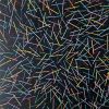 Kerplunk 40"x40" | Mixed Media in Paintings by Emeline Tate. Item made of fabric with synthetic