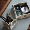 Pen/Pencil Desk Organizer merino Wool Felt Geo Jazz Ochre | Decorative Box in Decorative Objects by Lorraine Tuson