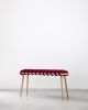 Burgundy Velvet Woven Bench 37"\ 47" | Benches & Ottomans by Knots Studio
