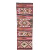 Vintage Geometric Pastel Turkish Kilim Runner Rug | Rugs by Vintage Pillows Store. Item composed of fiber