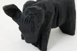 Taurus, Chainsaw Carved, Burnt Oak, Abstract Sculpture, Bull, Handmade, Black | Sculptures by Logniture