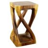 Haussmann® Wood Vine Twist Stool Accent Table 12 in x 22 in | Chairs by Haussmann®