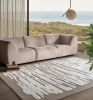 Handmade Wool Area Rug, Beige Ivory Abstract Linear Carpet, Modern Scandinavian Floor Decor | Rugs by Swiflo