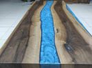 60" x 26" Waterfall Epoxy Resin Coffee Table | Dining River | Dining Table in Tables by LuxuryEpoxyFurniture. Item made of wood with synthetic