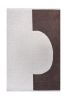 Hand Tufted Wool Area Rug, Abstract Geometric Carpet, Ivory Brown Minimalist Floor Decor | Rugs by Swiflo