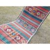 Foyer Size Vintage Handwoven Kurdish Wide Kilim Rug Runner | Area Rug in Rugs by Vintage Pillows Store. Item made of cotton with fiber