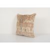 Square Turkish Carpet Rug Pillow, Sand Designer Cushion | Sham in Linens & Bedding by Vintage Pillows Store. Item made of cotton with fiber