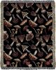 IVI - Mushroom Jacquard Woven Blanket - Original Black | Linens & Bedding by Sean Martorana. Item composed of cotton