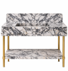 Handmade Calacatta Viola Marble Sink with Brass Legs | Water Fixtures by Vero Marble