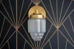 Wall Light Fixture - Art Deco Sconce - Model No. 6130 | Sconces by Peared Creation. Item composed of brass and glass