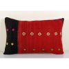 Vintage Red Organic Kilim Perde Pillow Case | Sham in Linens & Bedding by Vintage Pillows Store. Item composed of cotton and fiber