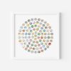 Vintage World Map Dots Collage, Circle | Paintings by Amelia Coward