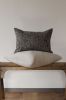 Brown Printed Abstract Pattern on Natural Linen Lumbar 14x20 | Pillow in Pillows by Vantage Design