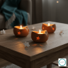 Stara Handmade Terracotta Tealight Holder (Pack of 2) | Candle Holder in Decorative Objects by Lit Lamps - Sustainable Mindful Lighting