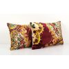 Yellow Lumbar Velvet Pillow Cover, Set Red Ethnic Lumbar | Sham in Linens & Bedding by Vintage Pillows Store. Item composed of wool
