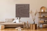 Abstract sculptural 3d art texture minimalist brown relief | Mixed Media in Paintings by Berez Art. Item composed of canvas and paper in minimalism or mid century modern style