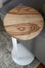 Medium Ash Round Industrial Side Table | Tables by Hazel Oak Farms. Item composed of walnut & steel