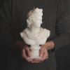 White Apollo XL Greek Head Candle - Roman Bust Figure | Ornament in Decorative Objects by Agora Home. Item made of synthetic compatible with minimalism and contemporary style