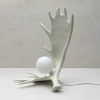 Moose Antler Lamp - White | Table Lamp in Lamps by Farmhaus + Co.. Item made of ceramic