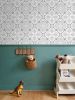 Larkspur Petals White on Grey - Medium Wallpaper Print | Wall Treatments by Sean Martorana. Item composed of paper