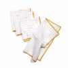 Summer School White and Gold Grid Cocktail Napkins, Set of 4 | Linens & Bedding by Willow Ship