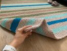 Rectangular stripped rug | custom colors and design | Area Rug in Rugs by Anzy Home. Item composed of fabric