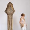 Medina Three Macrame Lamp - Honey / Mustard / Black Mix | Pendants by Hamimi