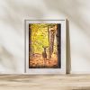 Photograph • Autumn Deer, Nature, Fall Leaves, Deer | Photography by Honeycomb. Item composed of metal and paper