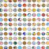 Four Hundred World Map Dots Collage With Gold Leaf | Paintings by Amelia Coward