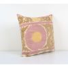 Mid 20th C. Suzani Pink Pillowcase Made From a Samarkand Suz | Cushion in Pillows by Vintage Pillows Store