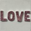 Love Pink Crystal 4" x 4" | Mixed Media in Paintings by Emeline Tate. Item made of canvas with synthetic