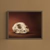 Cat Skull Art Print, Gothic Cat Wall Art, Spooky Halloween Decor, Dark Animal Art | Prints in Paintings by The Ugly Cat Studio