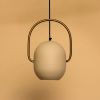 Ezhil White Hanging Lamp | Pendants by Home Blitz. Item made of brass works with minimalism style