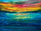 Sunset Love | Oil And Acrylic Painting in Paintings by Checa Art. Item composed of canvas