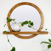 Round Mirror with Shelf | Decorative Objects by Dot & Rose. Item composed of maple wood and glass