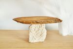 Brutalist natural style OVAL coffee table | Tables by VANDENHEEDE FURNITURE-ART-DESIGN. Item composed of wood & stone compatible with boho and contemporary style