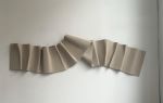 Modern 3D Textured Wall Art – Sculptural Plaster Painting – Handmade Folded Fabric  – Designers Choice | Wall Sculpture in Wall Hangings by Vaiva Art Atelier