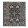 Handknotted Square Caucasian Blue Shirvan Rug 4'5" X 5'1" | Area Rug in Rugs by Vintage Pillows Store. Item composed of cotton & fiber