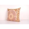 Uzbek Faded Pink Suzani Cushion Cover, Square Suzani Pink Pi | Pillows by Vintage Pillows Store