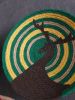 Set of 3 Orange, Green and Yellow Wall Plates | Decorative Plate in Decorative Objects by Sarmal Design. Item composed of bamboo and cotton in boho or mid century modern style
