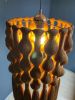 Boho Beaded Chandelier – Knotted Cord Orb Pendant Lamp, Warm Terracotta Boho Ceiling Light | Macrame Wall Hanging in Wall Hangings by RavaTapestryArt