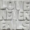 Love Never Fails 4" x 4" | Mixed Media in Paintings by Emeline Tate. Item made of canvas & synthetic