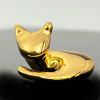 Gold Curled up cat | Sculptures by YENNY COCQ