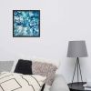 Framed Print - Reef - Blue Fluid Abstract Ocean Foam | Work by Eman's Gallery