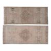 Set of Two Yastik Rug Distressed Low Pile Petite Rug Faded | Runner Rug in Rugs by Vintage Pillows Store. Item composed of cotton & fiber