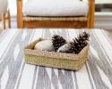 Woven Catchall Storage Tray | Lime Green + Natural | Decorative Tray in Decorative Objects by NEEPA HUT. Item made of fiber