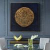 Gold leaf art navy blue wall art painting canvas 3d wall | Oil And Acrylic Painting in Paintings by Berez Art. Item made of canvas works with minimalism style