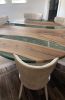 Epoxy Resin Dining Table-Round Dining Room Table-River Resin | Tables by LuxuryEpoxyFurniture. Item made of wood with synthetic