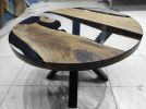 Clear Epoxy Resin Round Coffee Table | Resin Dining Table | Tables by LuxuryEpoxyFurniture. Item made of wood & synthetic