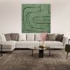 Sage Green Geometric 3D Art | Oil And Acrylic Painting in Paintings by Berezart. Item made of canvas & paper compatible with boho and minimalism style